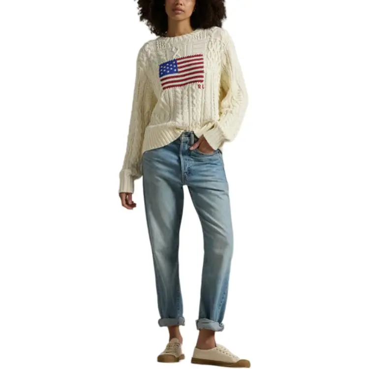 Polo Ralph Lauren Aran Knit Flag Jumper-3