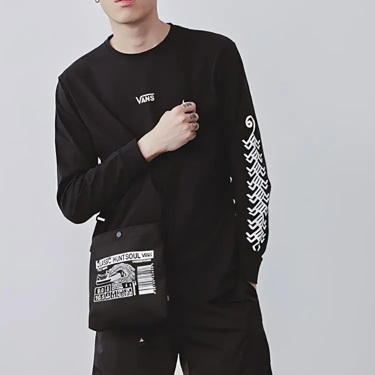 Vans Nylon Fabric With Canvas Crossbody Bag Regular Unisex Black-4