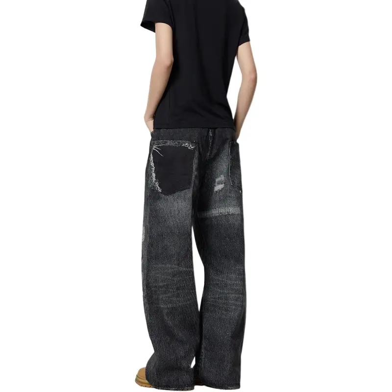 VINMUK Jeans Unisex Black Gray Color-4