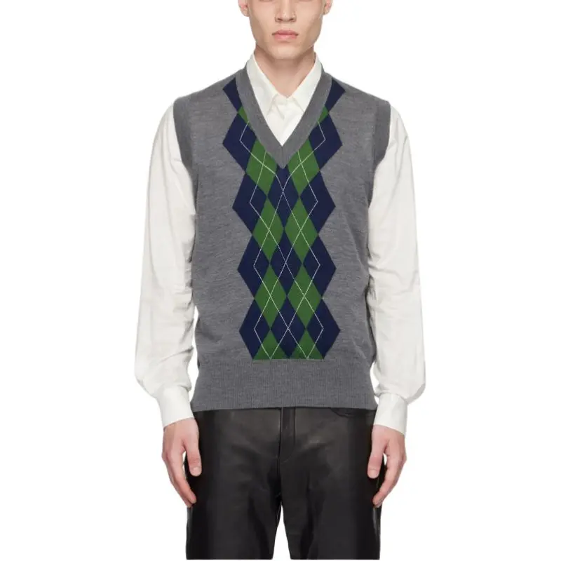AMIPARIS Argyle Knitted Vest-4