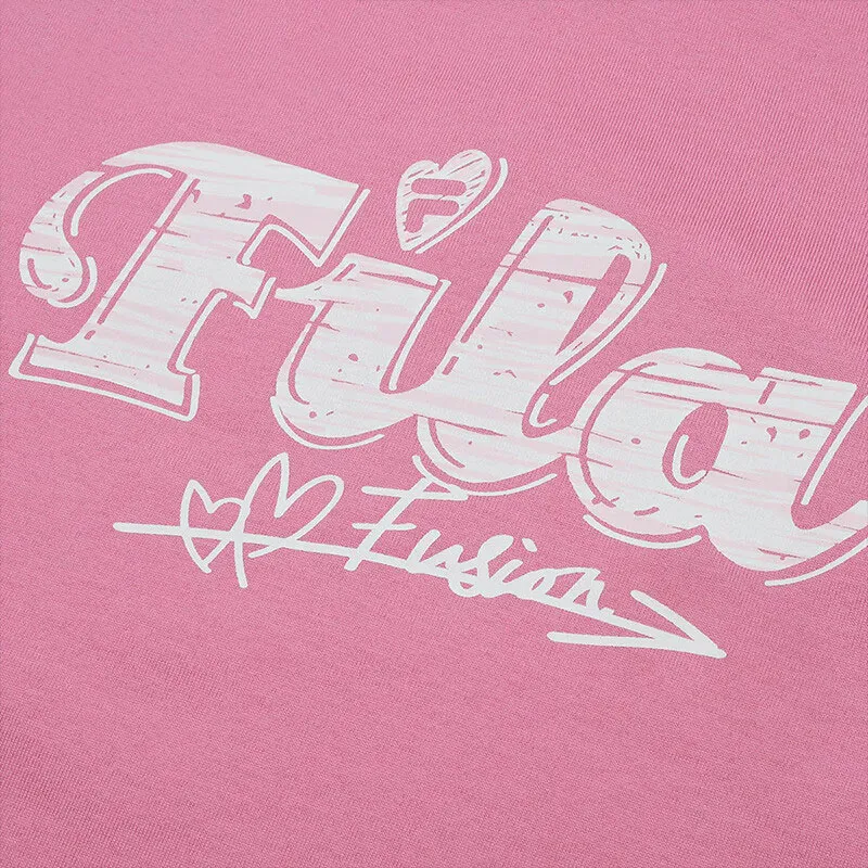 FILA FUSION T Shirt Unisex Begonia Barbie Pink-3