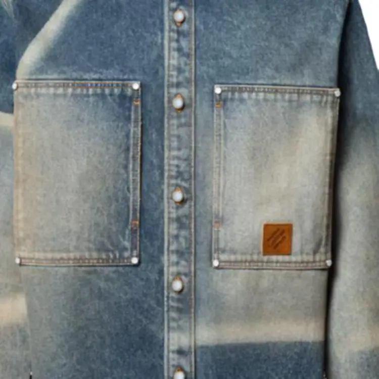 LOUIS VUITTON Sunfaded Effect Denim Long Sleeved Shirt-3