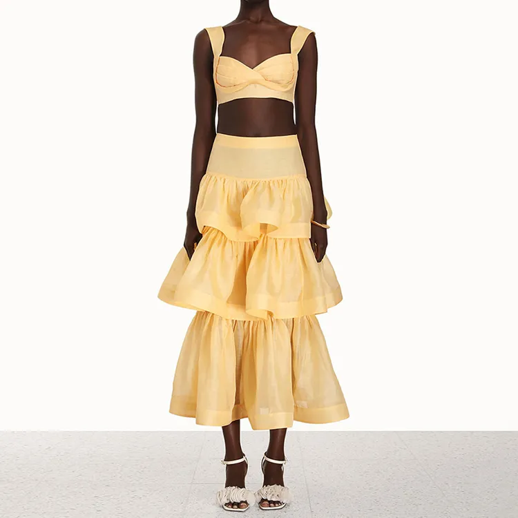 Zimmermann Casual Long Skirts Women's Yellow-1