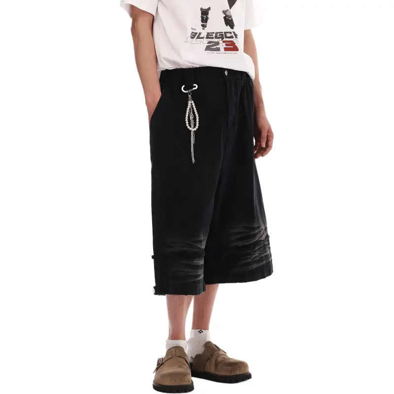 VINMUK Denim Shorts Unisex Black-4