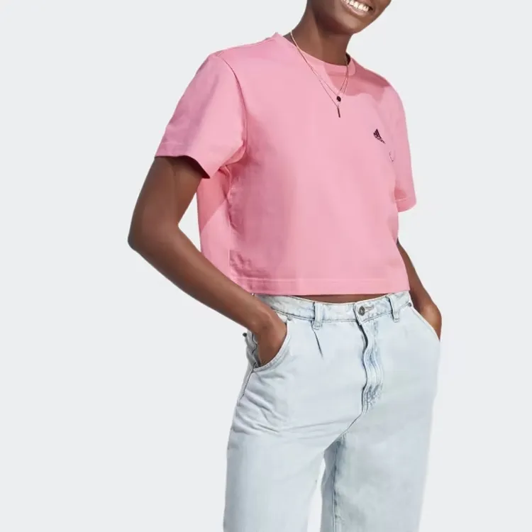 Adidas Free Shipping With AdiClub Scribble Embroidery Crop Tee-3