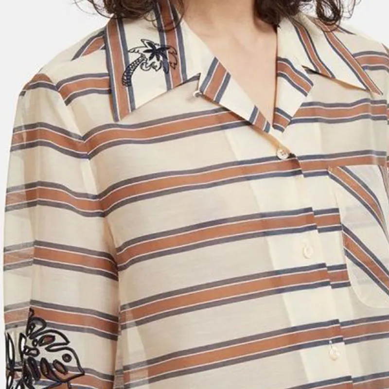 FENDI Shirts Women's Brown-4