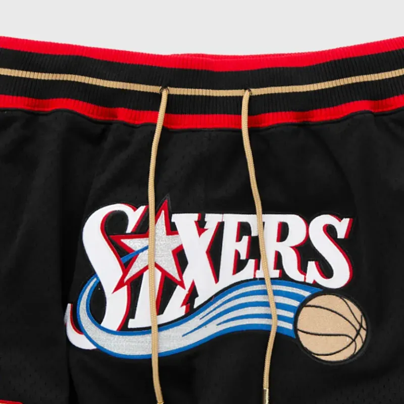 Mitchell & Ness x NBA Philadelphia 76ers Casual Shorts Men's Black White-4