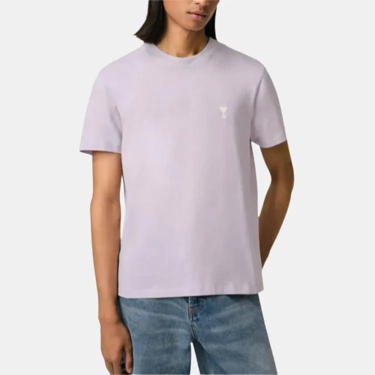Ami Paris Ami De Coeur Logo Embroidered Crewneck T Shirt-2