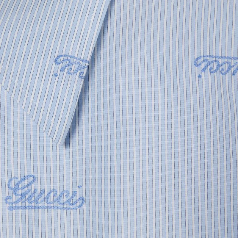 GUCCI Embroidered logo Striped Shirt-1