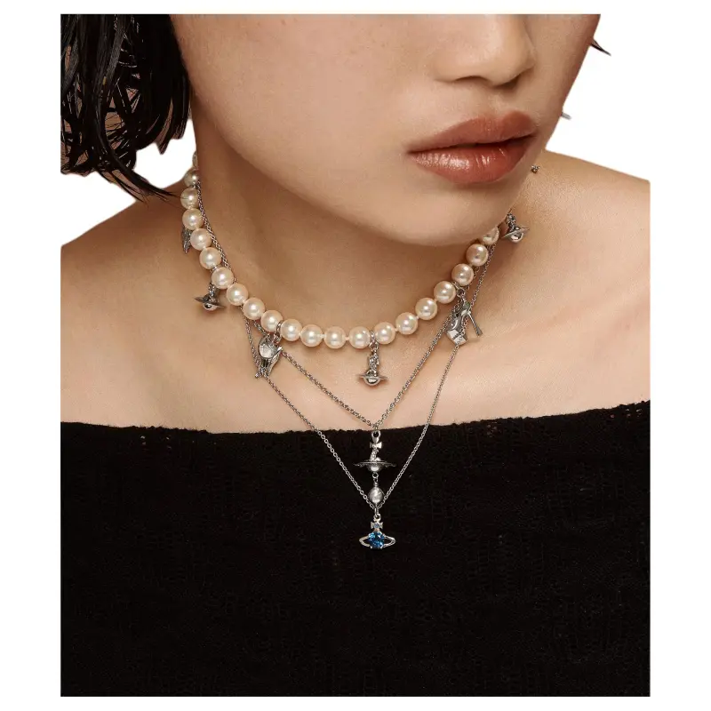 Vivienne Westwood Brass Necklaces Unisex Silver-1