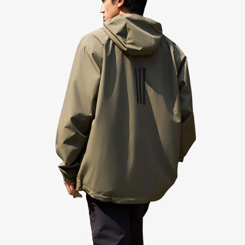 Adidas Woven Jacket Jackets Coats Men's Strata Olive Green-4