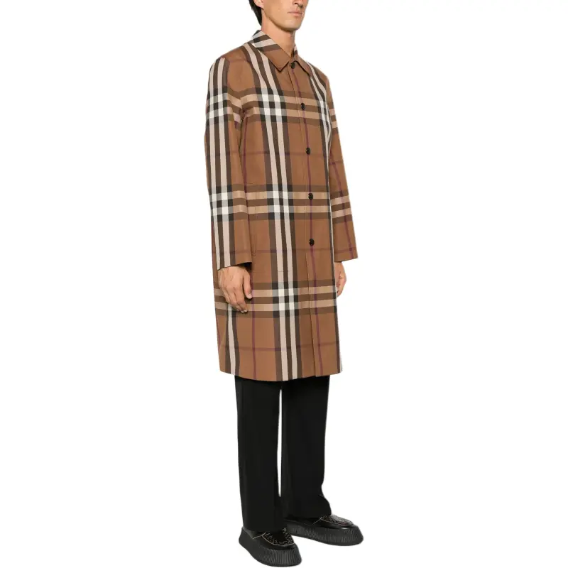Burberry Single Breasted Checked Coat-4