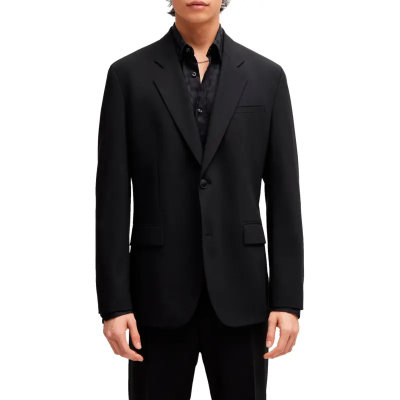 HUGO BOSS SS24 Regular Fit Suit In Performance Stretch Cloth Business Suit Men's Black-2