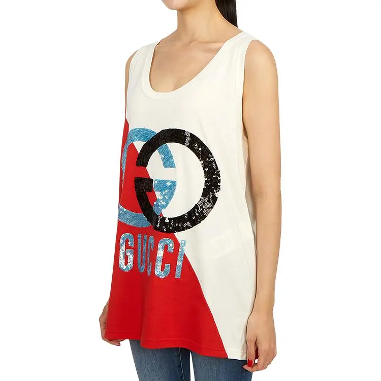 GUCCI Interlocking G Sequin embellished Tank Top-4