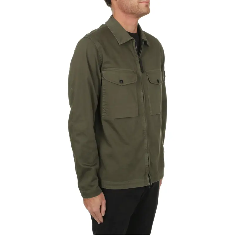 STONE ISLAND Compass Patch Zipped Overshirt-3