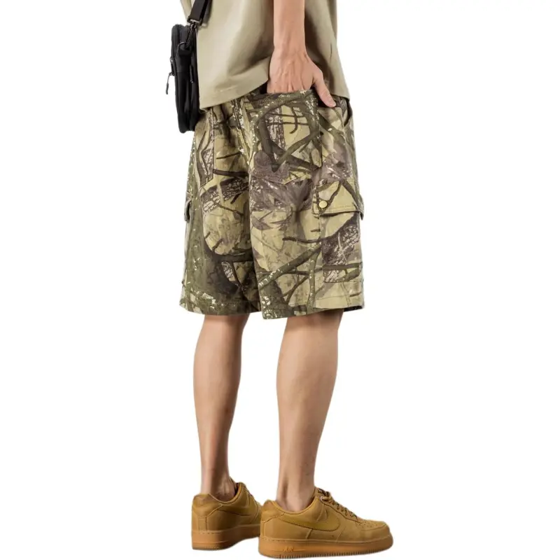 DUATOGE Denim Shorts Men Camouflage -3