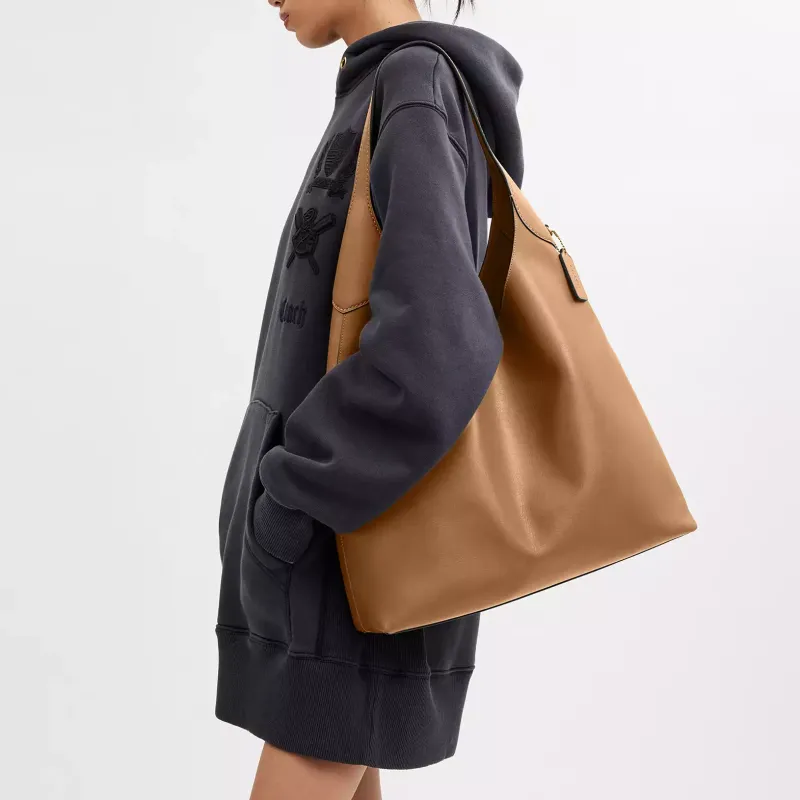 COACH Brooklyn Natural Grain Leather Hobo Bag, Handbag, Shoulder Bag Tubas Women's Honey-5