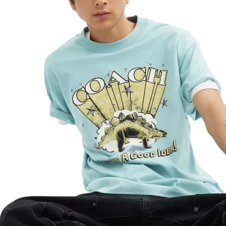 COACH SS25 T-Shirt Men's Misty Blue-1