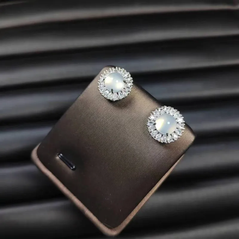 JUNWEN Chalcedony Stud Earrings Women's-3