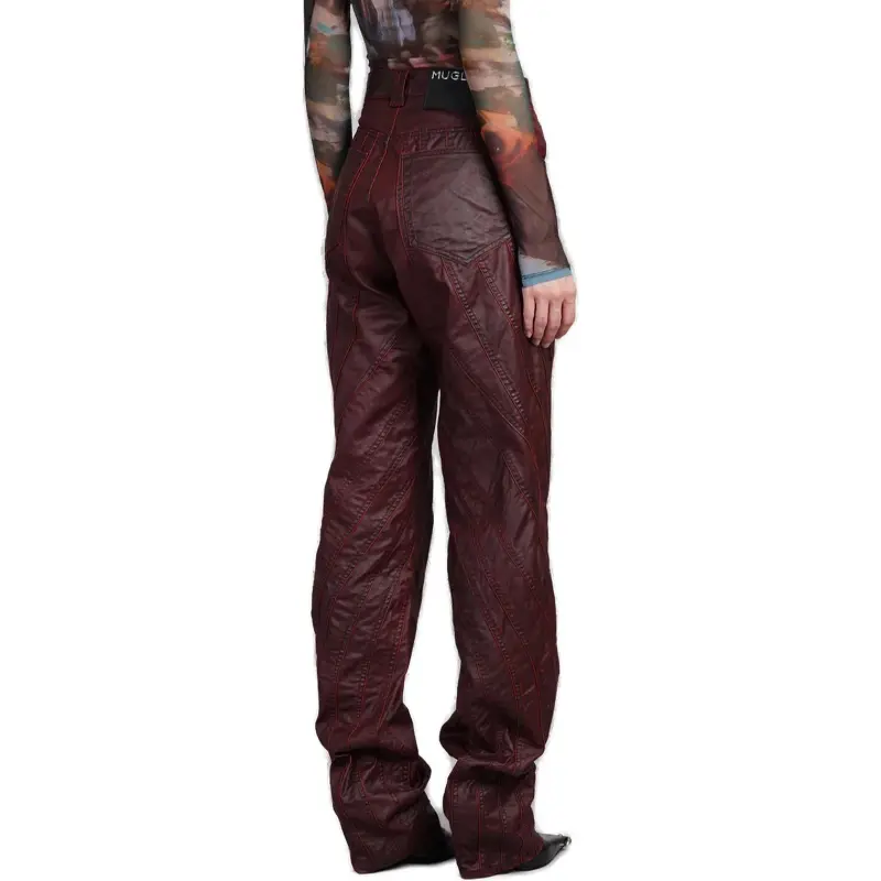 Mugler Waxed Spiral Baggy Jeans-4