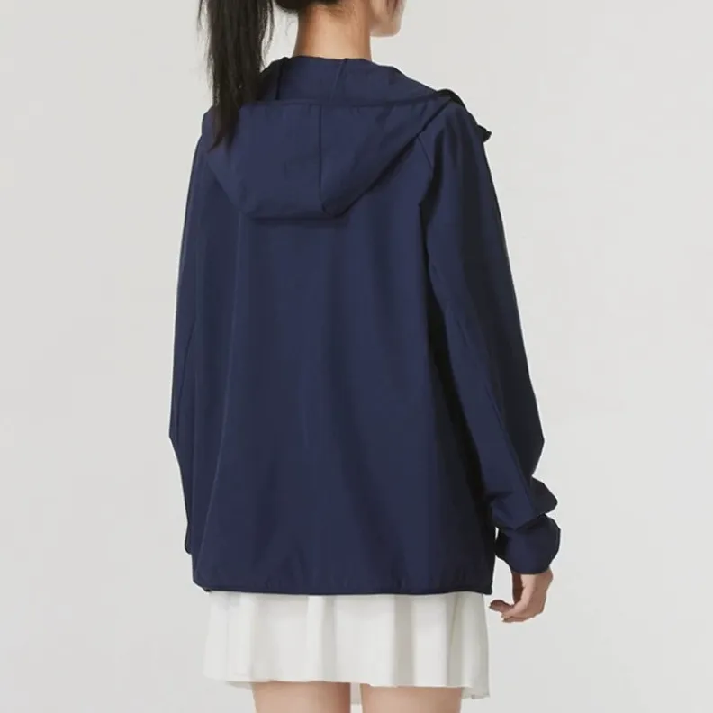 Under Armour Keep Warm From The Wind Windbreaker Jacket Unisex Marine Blue With Free Necklace-3