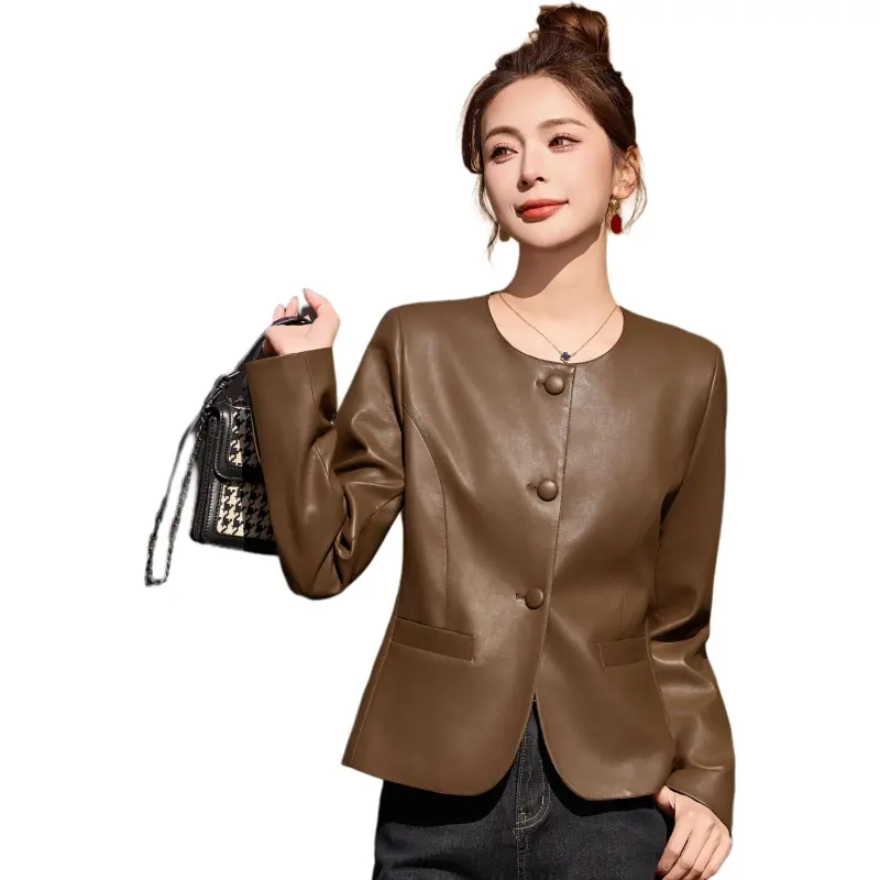 Yi Mengyuan Leather Jacket Women's-3