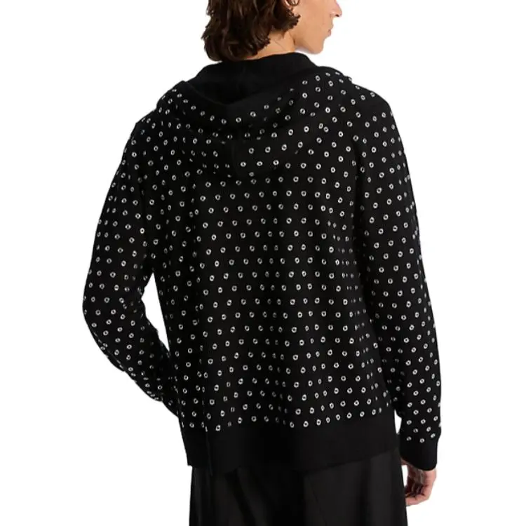 MICHAEL KORS Grommeted Wool Zip-Up Hoodie-1