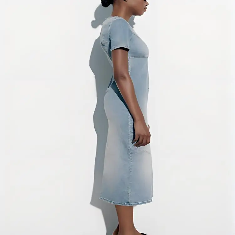 ZARA Short-Sleeved Dresses Women's Blue-2