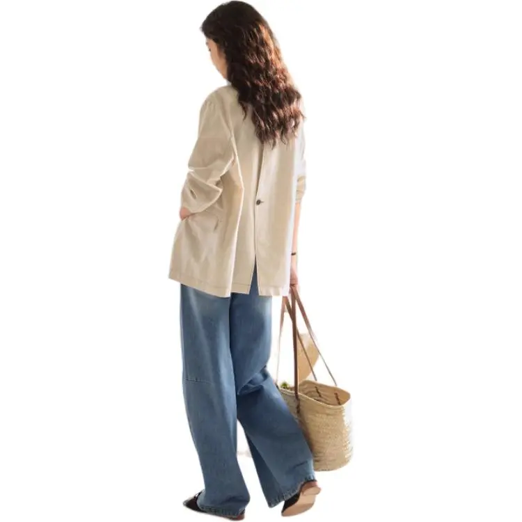 SOLIGHTER Business Suit Women's Oat Linen-1