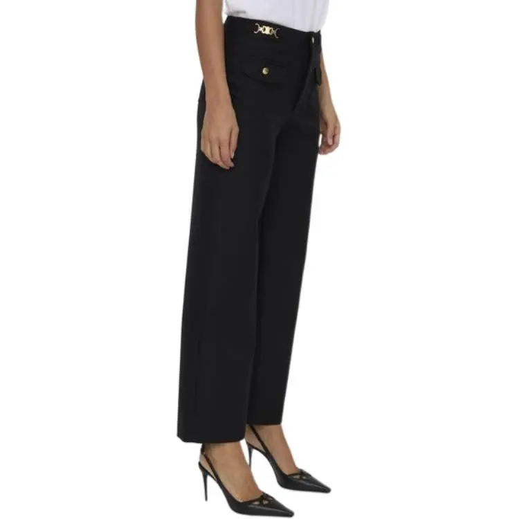 CELINE Pants With Gourmettes In Mohair Wool-4