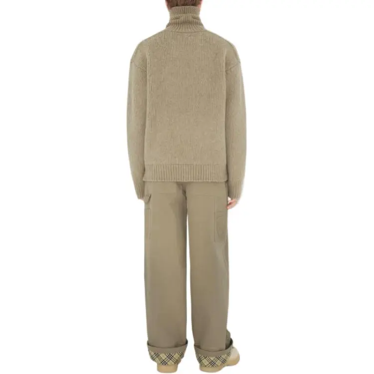 Burberry Logo Embroidered Turn Up Hem Trousers-3