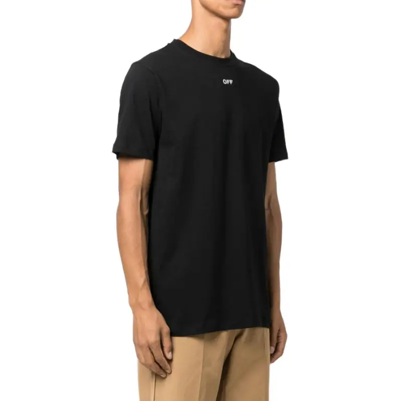OFF WHITE Logo Embroidered Crewneck T Shirt-3