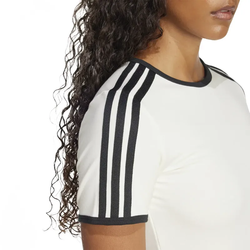 Adidas Originals Women's Premium 3 Stripes Cali T Shirt Off White-3