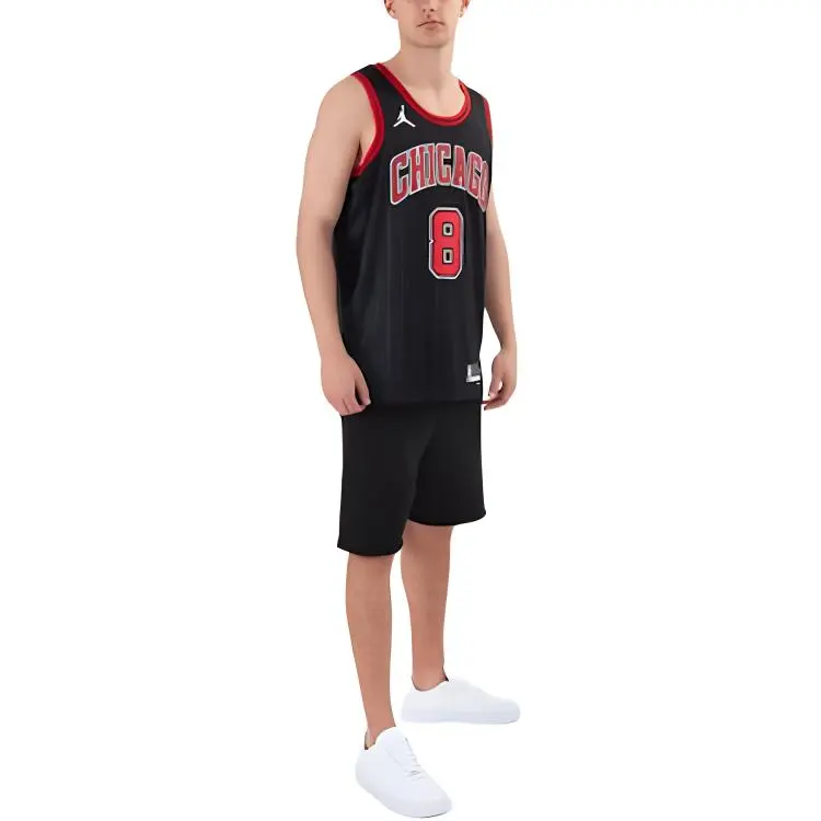 Jordan Basketball Jerseys Men Black-4