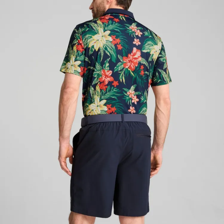 PUMA PTCFloral Polo Shirt Men's Deep Navy Blue-4