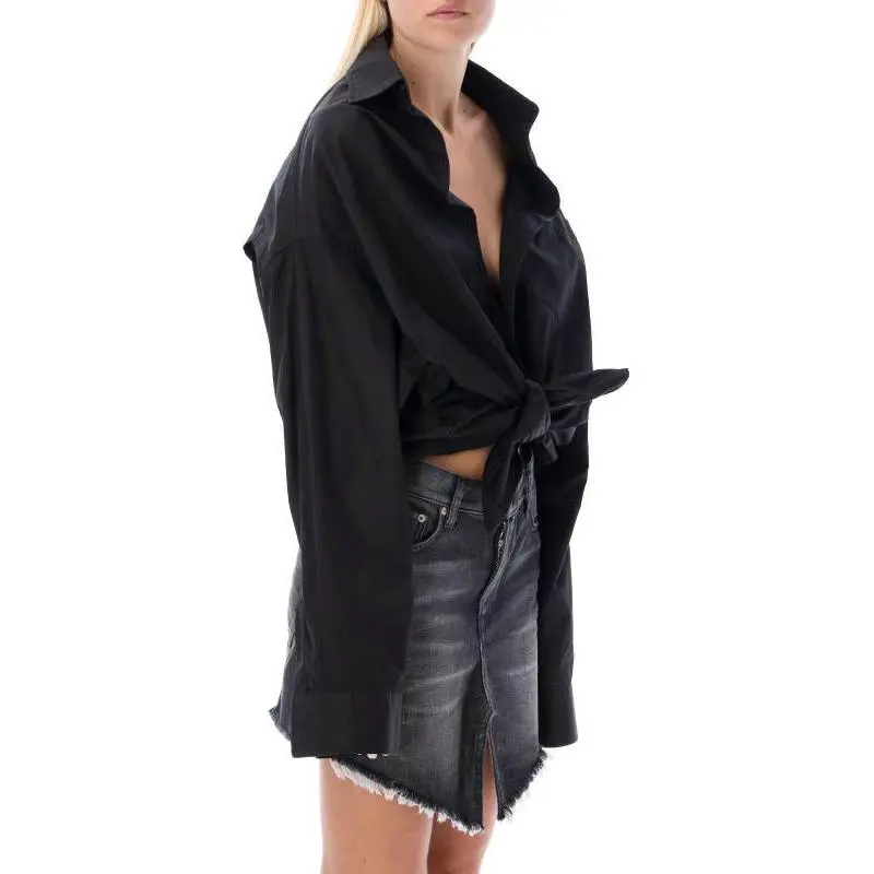 Balenciaga Gathered-detail Poplin Shirt-4