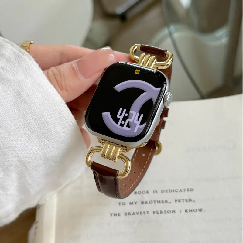 Wei Xin Apple Compatibility Watch Band Cowhide Leather Material-16