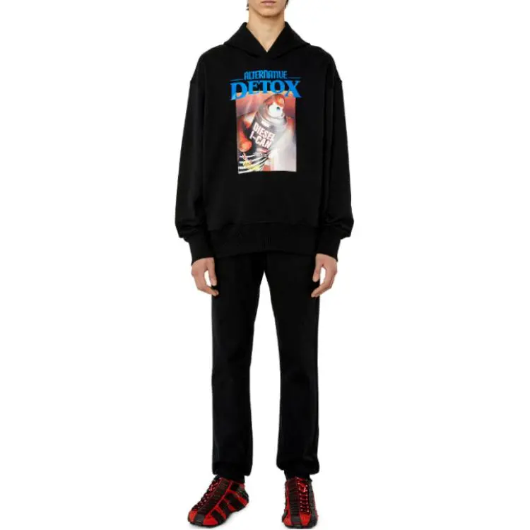 DIESEL Printed Long Sleeved Hoodie-1