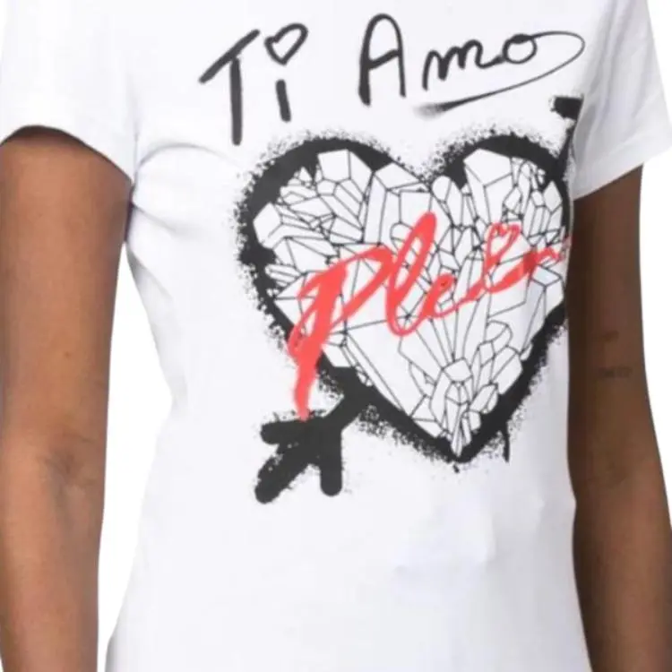PHILIPP PLEIN Sexy Pure Fit Heart print T shirt-4