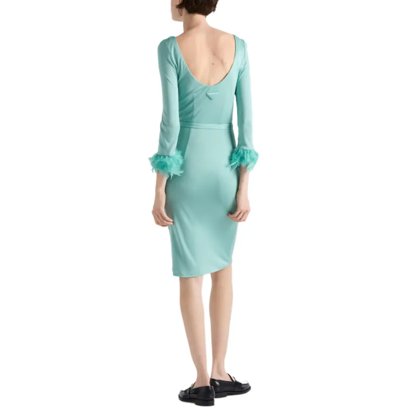 PRADA Long Sleeved Dress Women's Jadeite Green-2