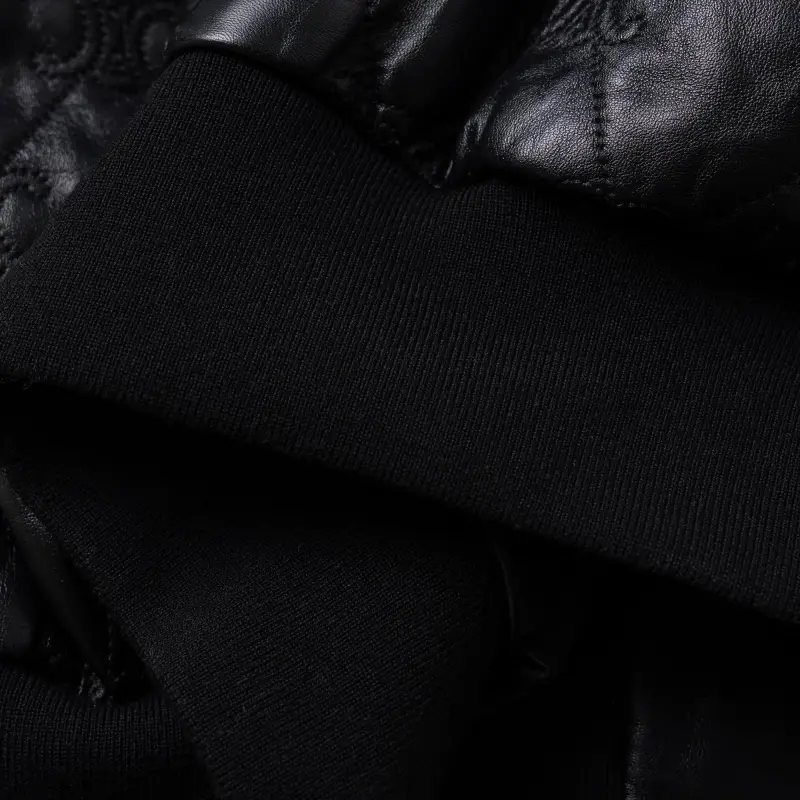 CELINE Triomphe Bomber Jacket In Soft Lambskin-4