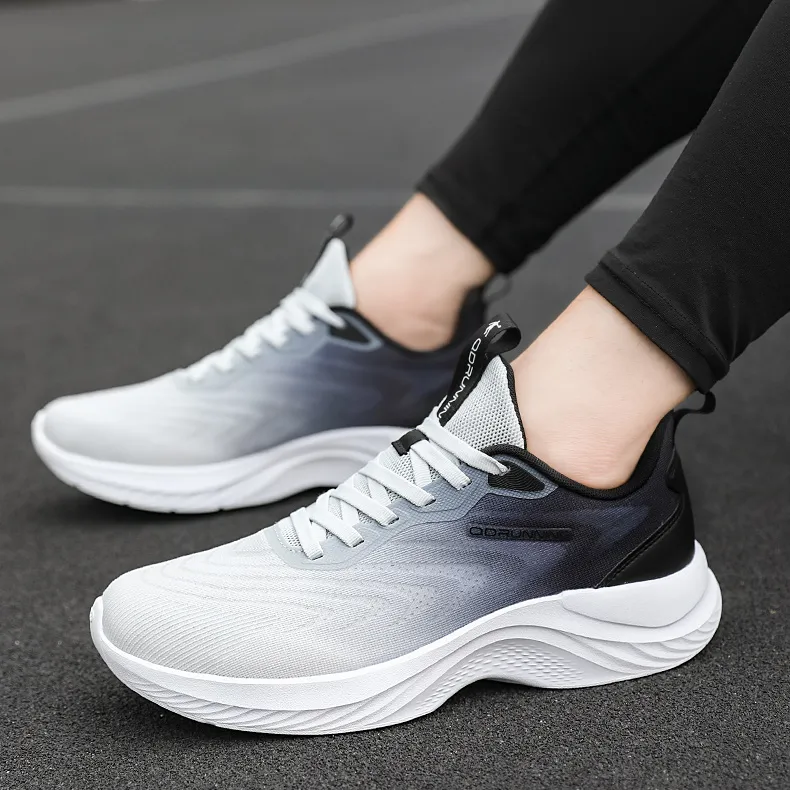 QIAODAN Anti Slip Wear Resistant Low Top Casual Running Shoes Men's Gray Black-6