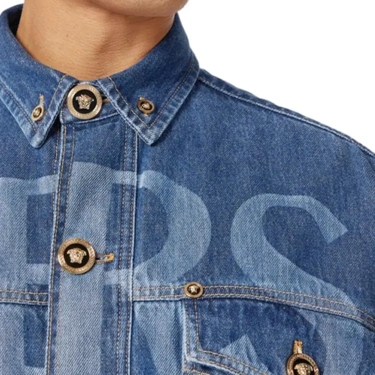 VERSACE Denim Jackets Men Blue-4