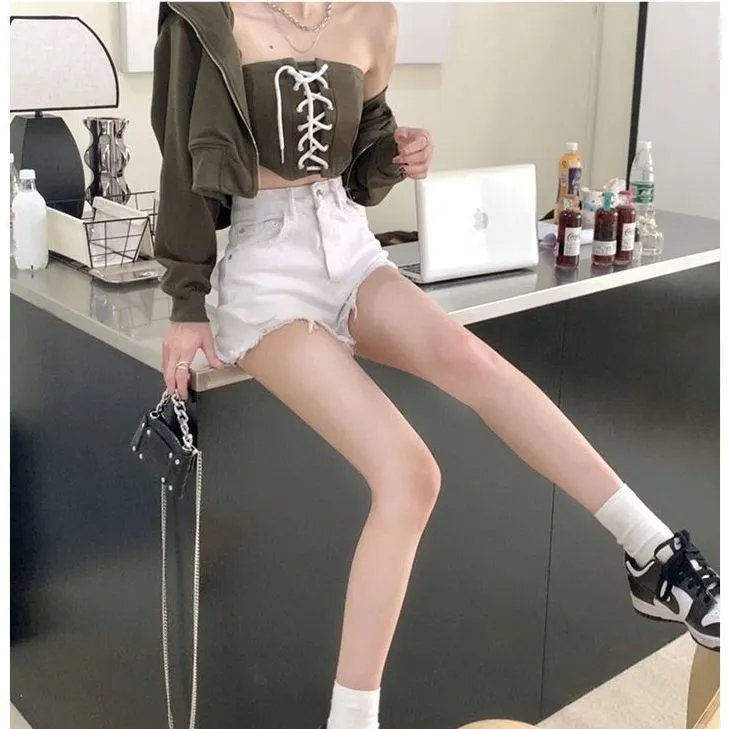 Shuhao Bai Denim Shorts Women's Black-13