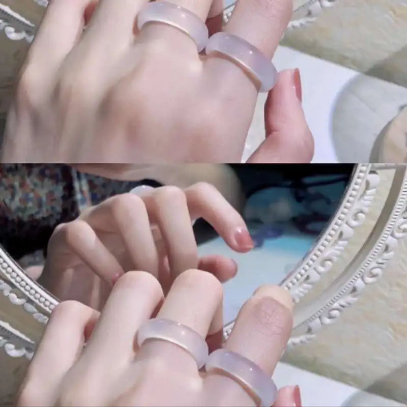 Gifts Chalcedony Jade Rings Unisex-5
