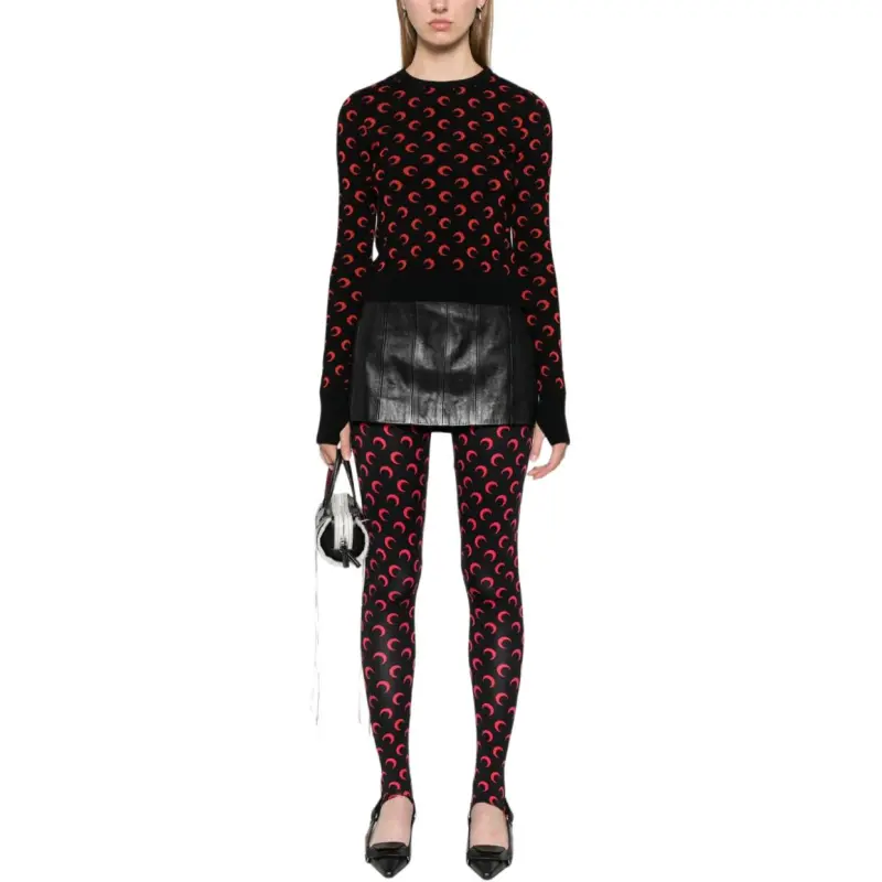 Marine Serre Moon Jacquard Cropped Jumper-1