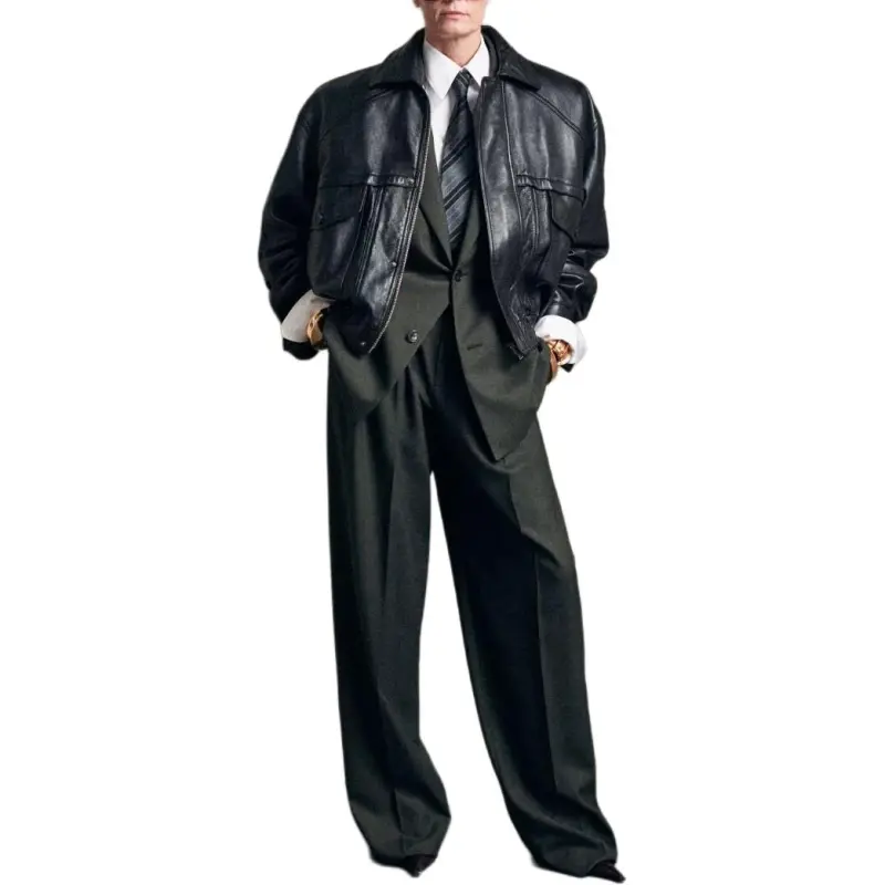 SAINT LAURENT Leather Jacket 'Black'-2