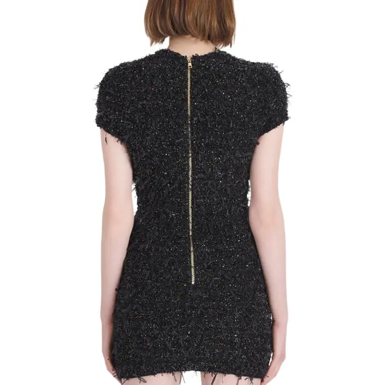 BALMAIN Sequin embellished Tweed Mini Dress-4