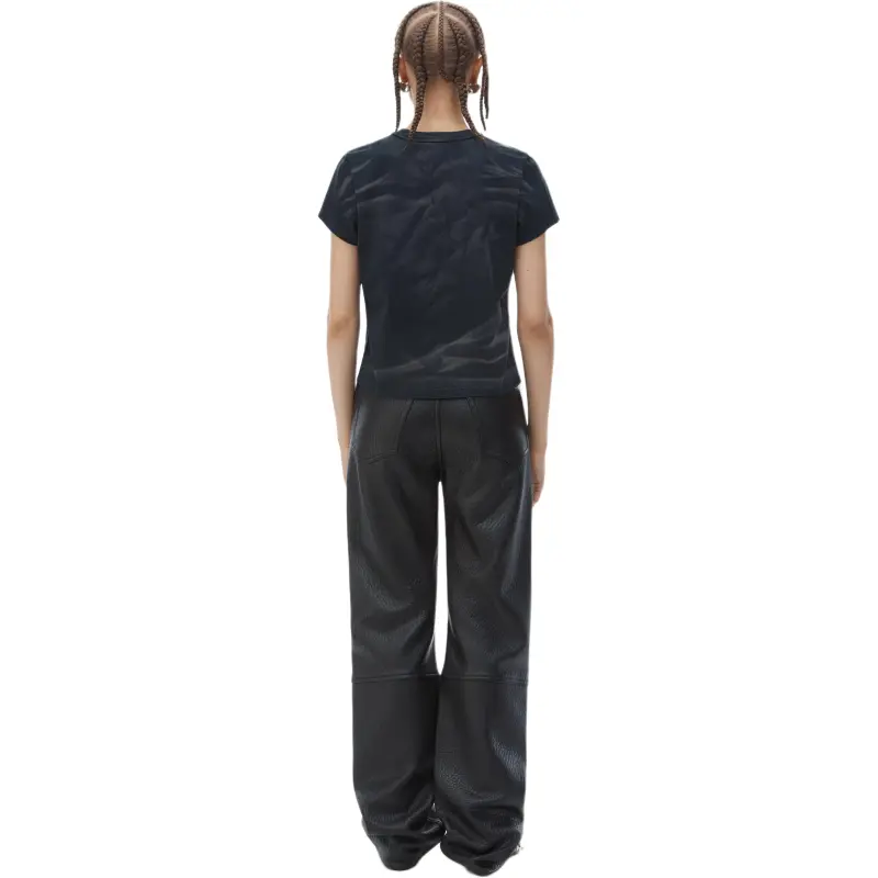 Alexander Wang Crease Wash Shrunken Jersey Tee Washed Black-1