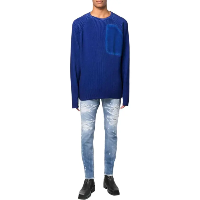 DSQUARED 2 Logo Patch Distressed Slim Cut Jeans-3